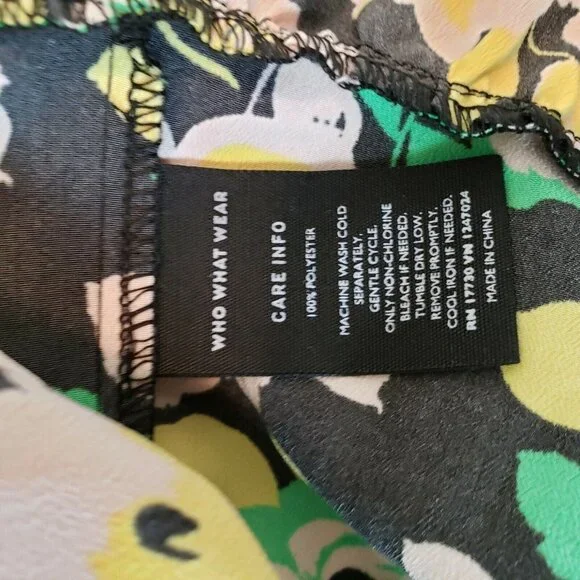 NWT Who What Wear Electric Floral Smocked Waist Square Neckline Dress Pocket XXL - Picture 8 of 8